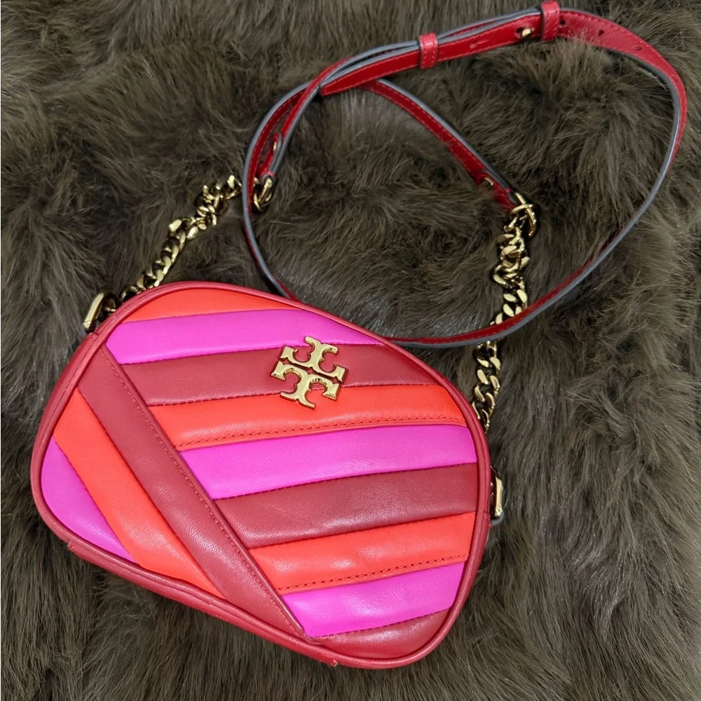 Tory Burch Vibrant Pink and Red Crossbody Bag